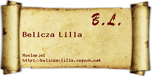 Belicza Lilla névjegykártya